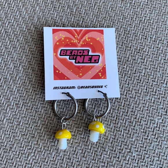 Hand Crafted Jewelry - Yellow 🍄 Mushroom Earring